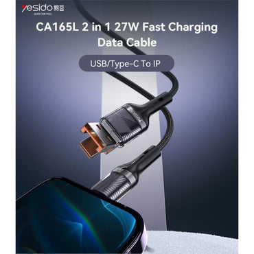 Yesido USB Type-C To IP 27W/12W Data Cable - CA165L