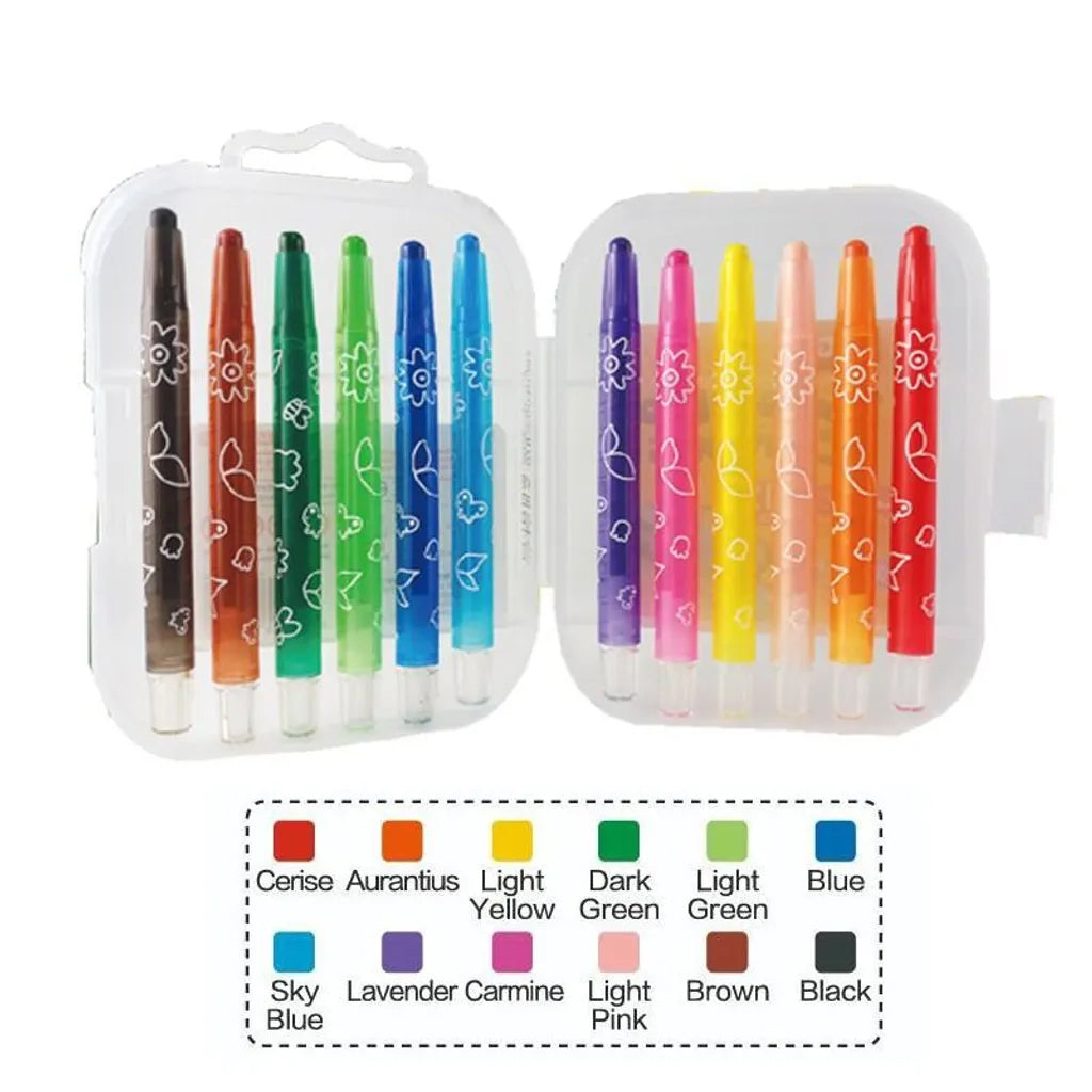 M&G Twistable Crayon with PP Box Package 12 Colors