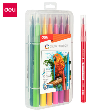 Deli Felt Pen-12 Colors