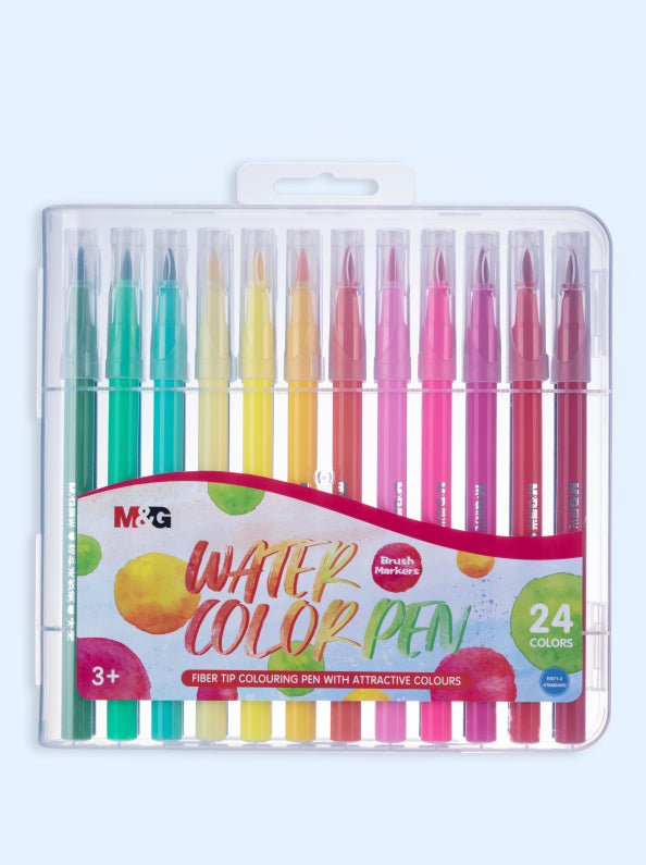 M&G Soft Brush Water Color Pen Washable - 24 Colors