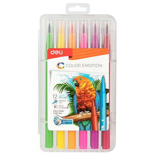 Deli Felt Pen-12 Colors