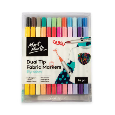 MM Dual Tip Fabric Markers 24pc