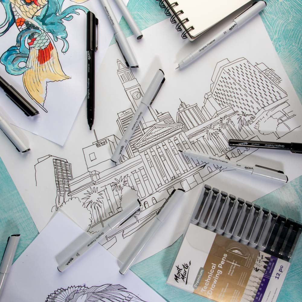 MM Technical Drawing Pens 12pc