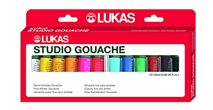 Lucas tube of gouache colors, 12 colors, 20 ml