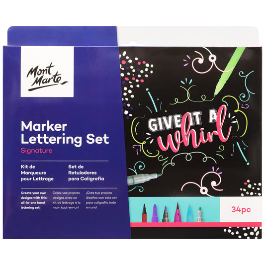 Marker Lettering Set Signature 34pc