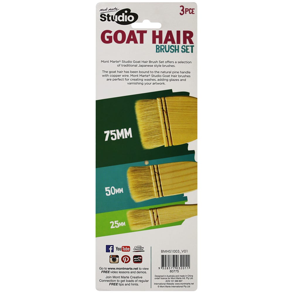 Studio Goat Hair Brush Set 3pce