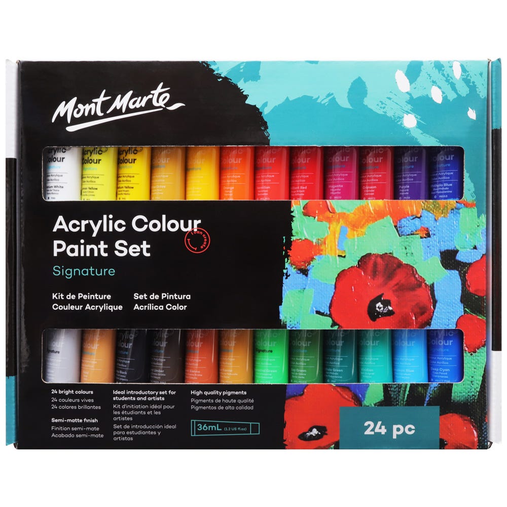Acrylic Colour Paint Set Signature 24pc x 36ml (1.2oz)