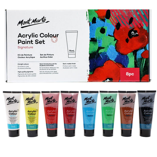 Acrylic Colour Paint Set Signature 8pc x 75