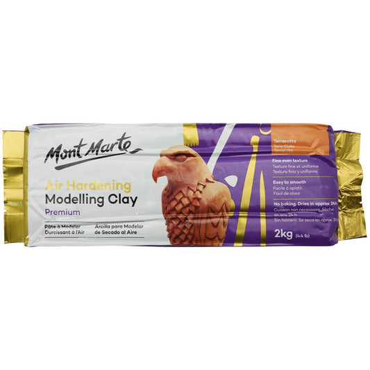 Air Hardening Modelling Clay Premium 2kg (4.4lb) - Terracotta