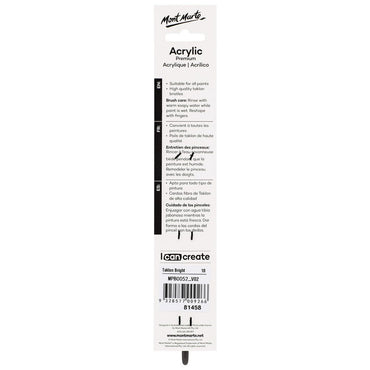 Artist Acrylic Brush Premium Taklon Short Bright 10