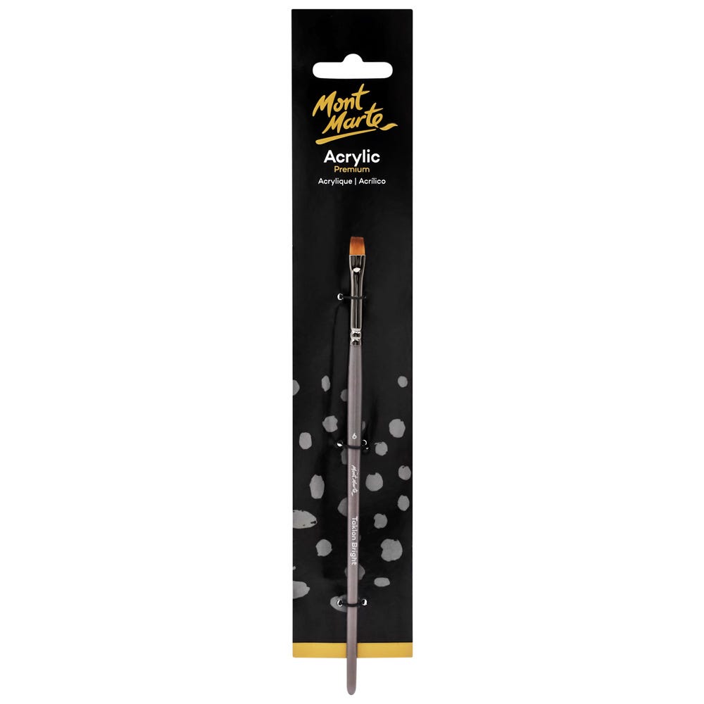 Artist Acrylic Brush Premium Taklon Short Bright 6