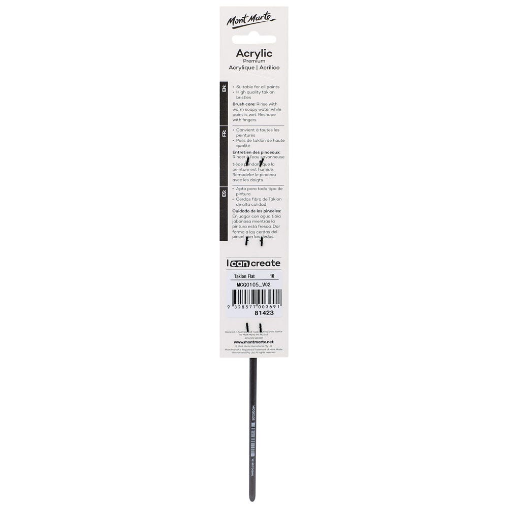 Artist Brush Premium Taklon Flat Long 10