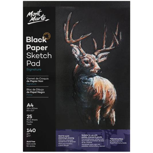 Black Paper Sketch Pad Signature 140gsm A4