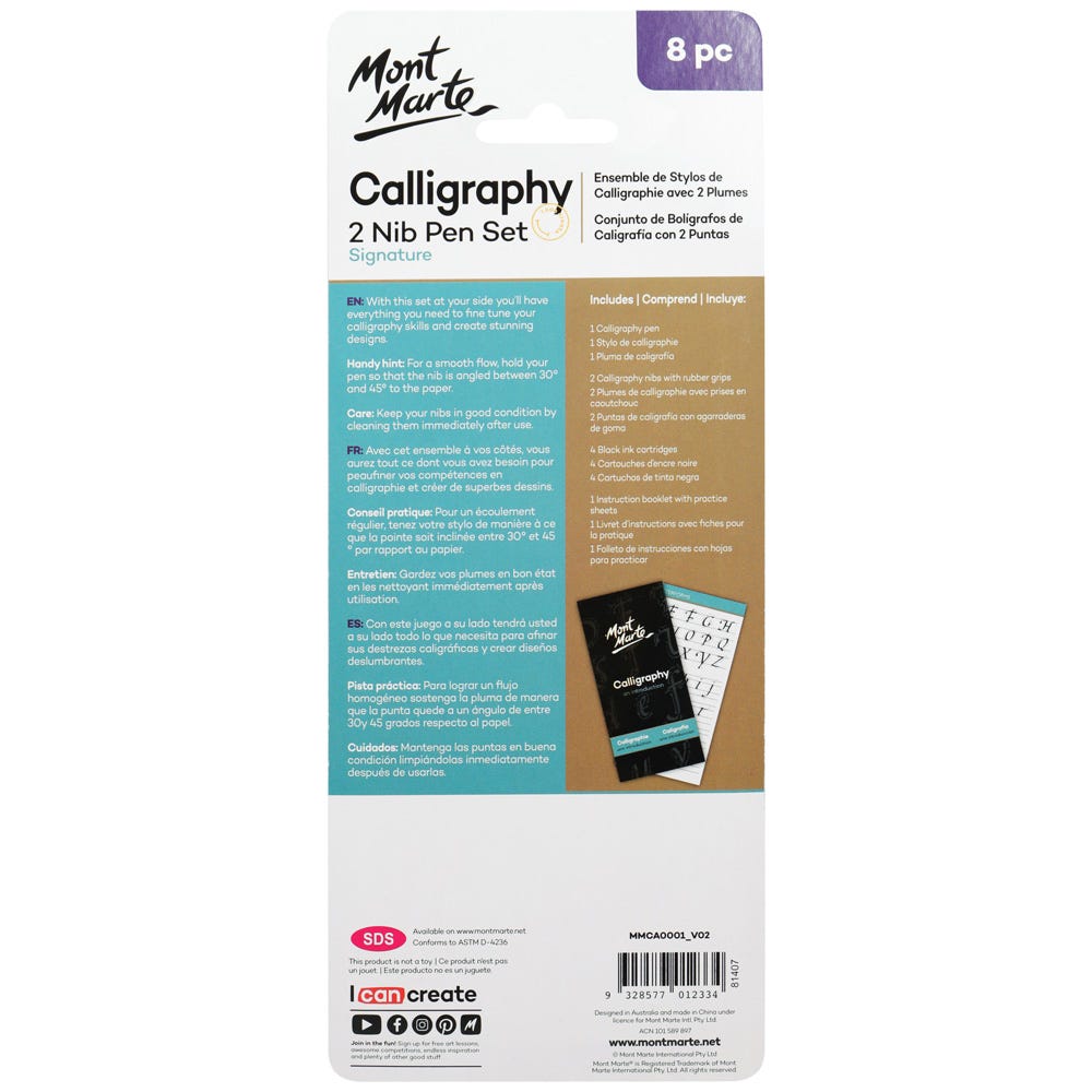 Calligraphy 2 Nib Pen Set Signature 8pc