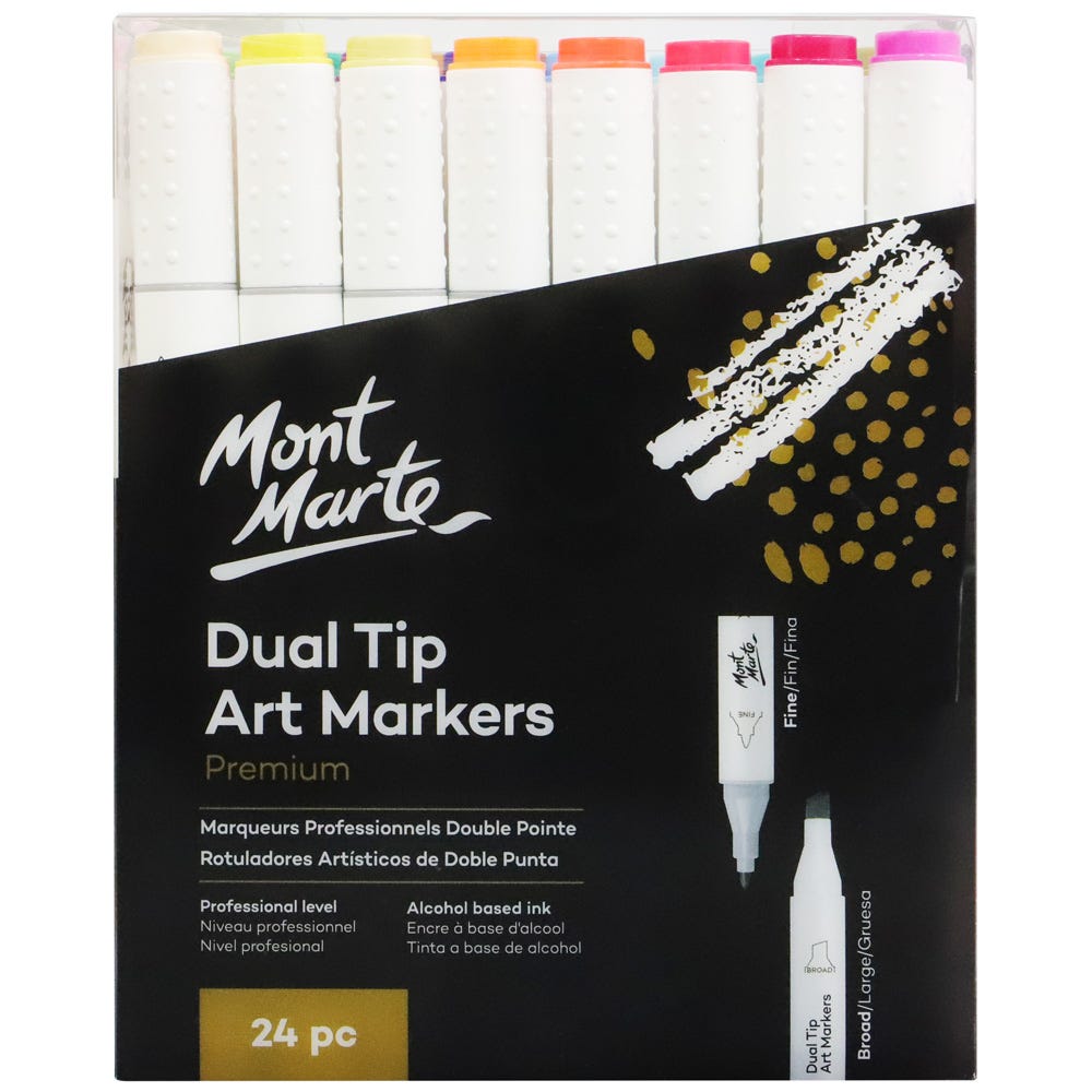Dual Tip Art Markers Premium 24pc – Maktaba Mall