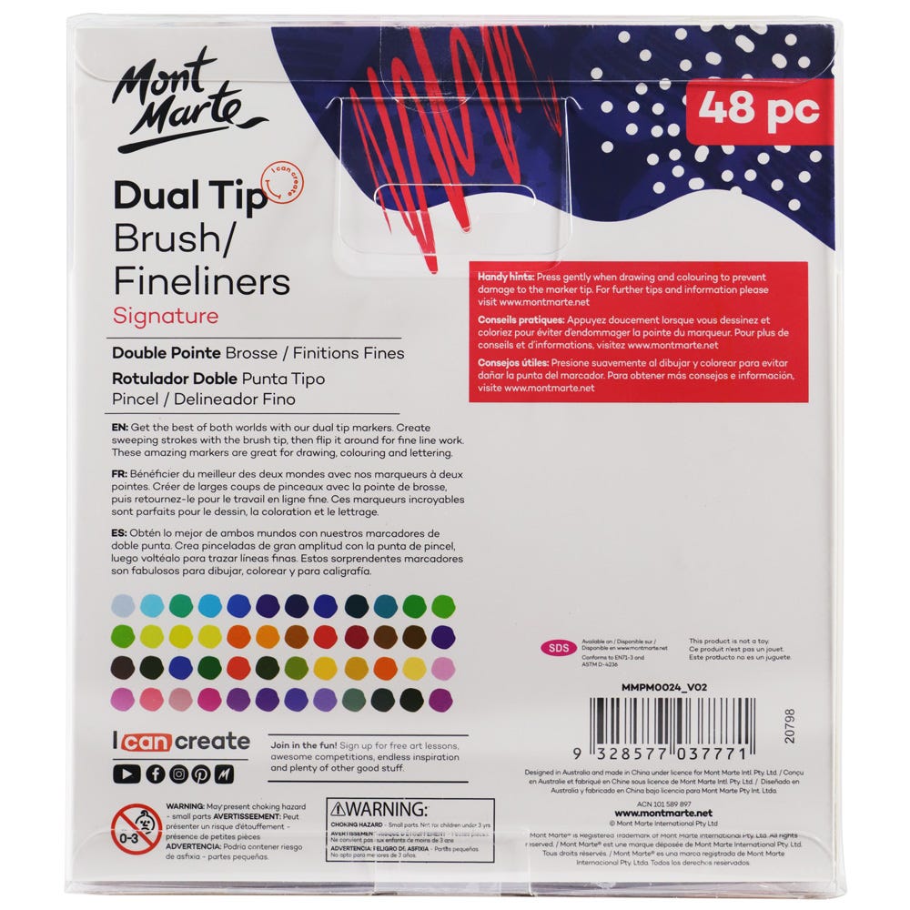 Dual Tip Brush/Fineliners Signature 48pc