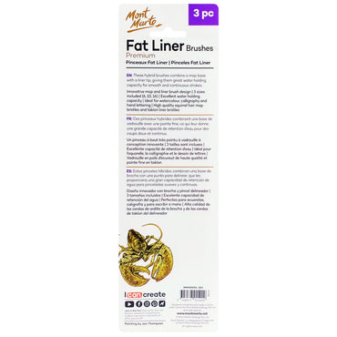 Fat Liner Brush Set Premium Taklon/Squirrel 16, 10, 6