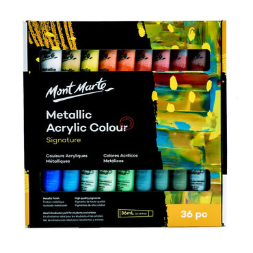 Metallic Acrylic Colour Paint Set Signature 36pc x 36ml (1.2 US fl.oz)