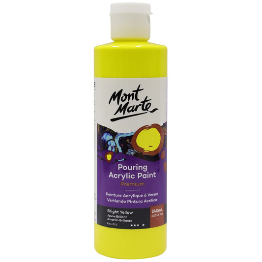 Pouring Acrylic Paint Premium 240ml (8.12 US fl.oz) - Bright Yellow