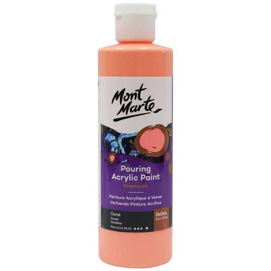 Pouring Acrylic Paint Premium 240ml (8.12 US fl.oz) - Coral