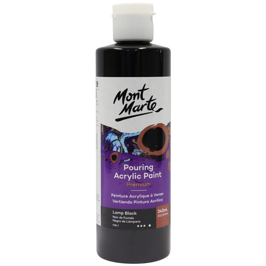 Pouring Acrylic Paint Premium 240ml (8.12 US fl.oz) - Lamp Black