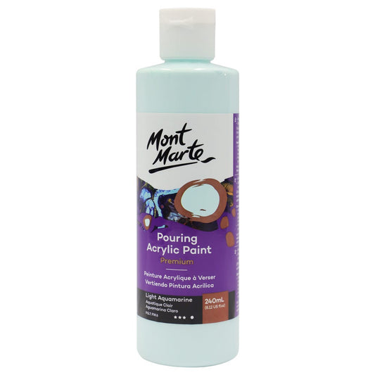 Pouring Acrylic Paint Premium 240ml (8.12 US fl.oz) - Light Aquamarine