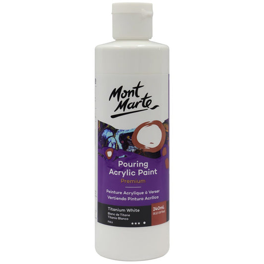 Pouring Acrylic Paint Premium 240ml (8.12 US fl.oz) - Titanium White