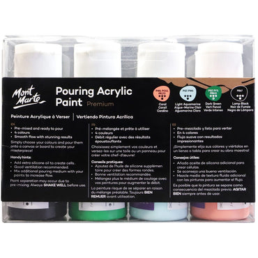 Pouring Acrylic Paint Set Premium 4pc x 60ml (2 US fl.oz) - Rainforest