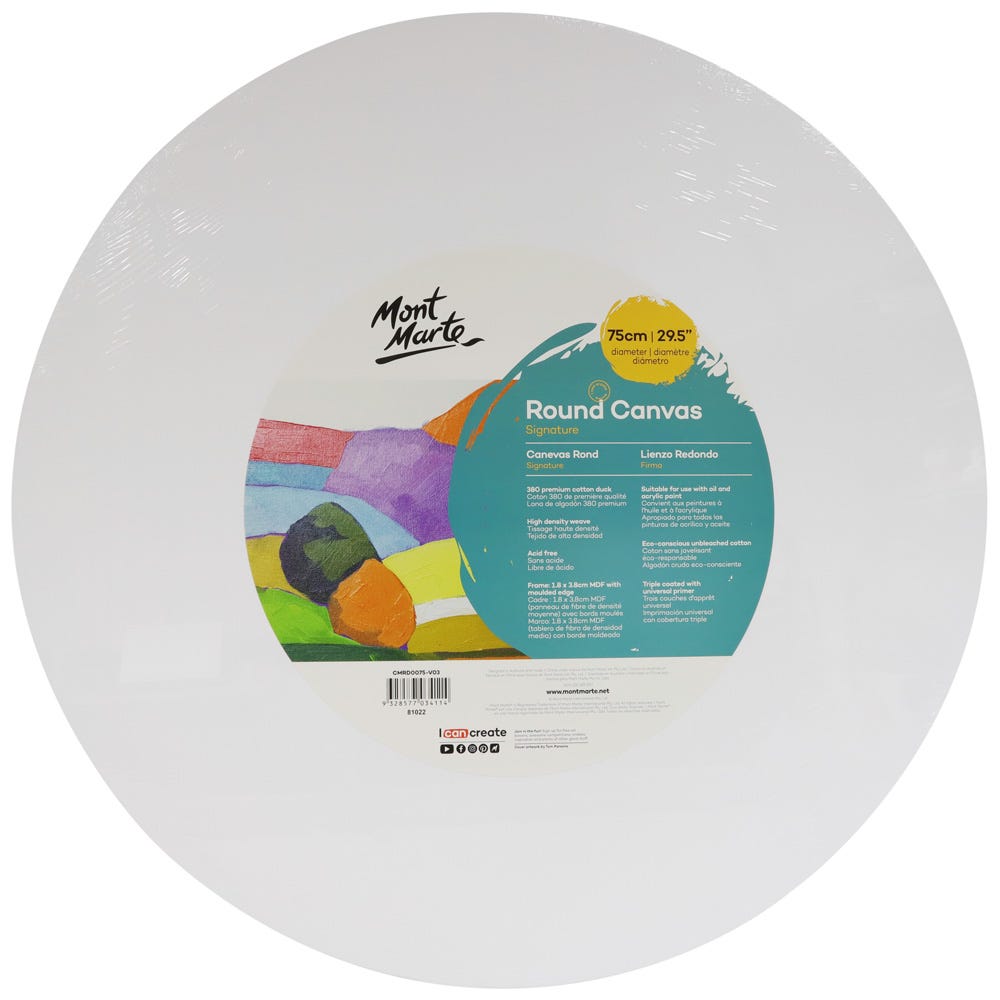 لوحة قماشية مستديرة مقاس 75 سم (29.5 بوصة)