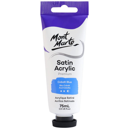 Satin Acrylic Paint Premium 75ml (2.5 US fl.oz) Tube - Cobalt Blue