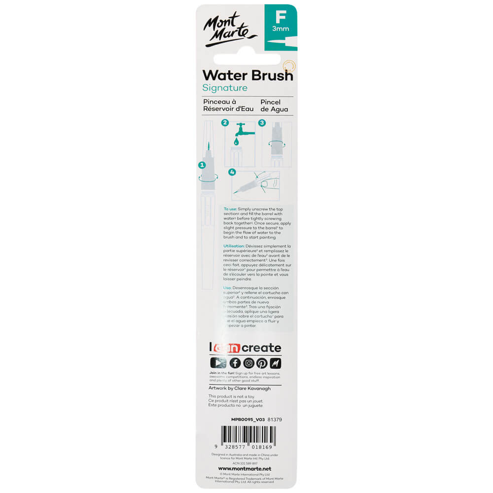 Water Brush Round Fine Tip Signature 3mm (0.12in)
