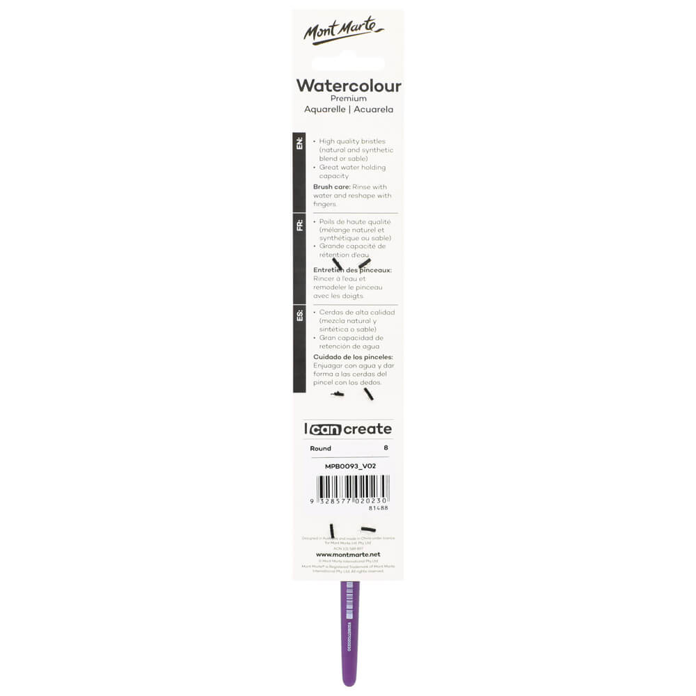 Artist Watercolour Brush Premium Round 8
