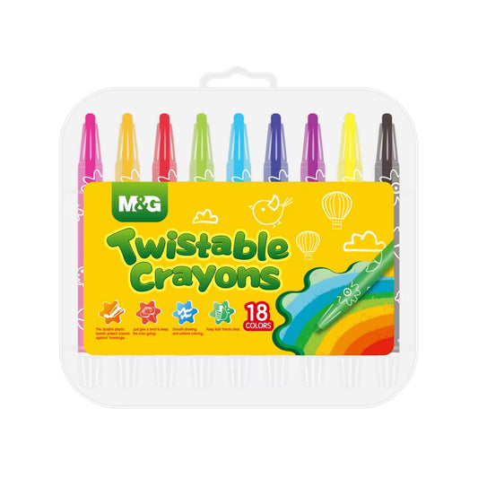 M&G Twistable Crayon with PP Box Package 18 Colors