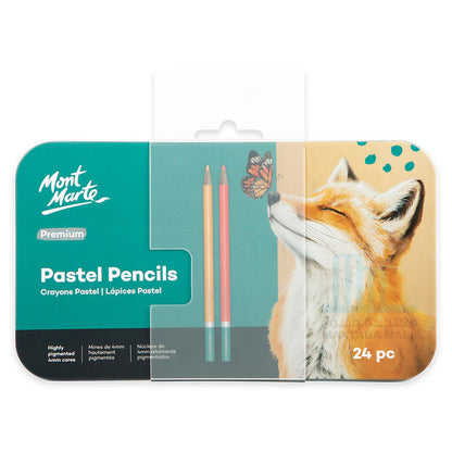 Mont Marte Pastel Pencils 24pc in Tin Box