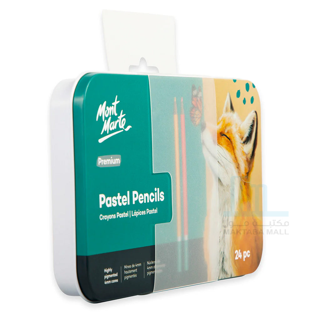 Mont Marte Pastel Pencils 24pc in Tin Box