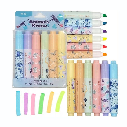 M&G Animals Know Mini Highlighter - 6Colors
