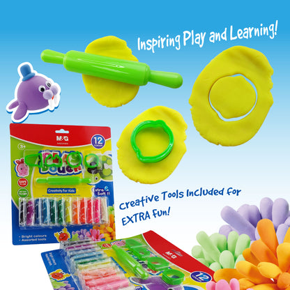 مجموعة طين تشكيلي من M&amp;G Play Dough Blistering - 12 لونًا