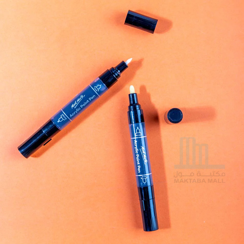Mont Marte Dual Tip Acrylic Paint Pens Signature Black 2pc