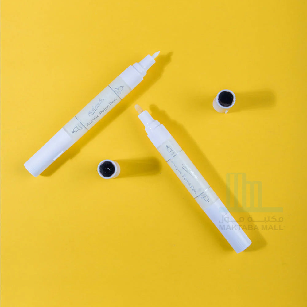 Mont Marte Dual Tip Acrylic Paint Pens Signature White 2pc