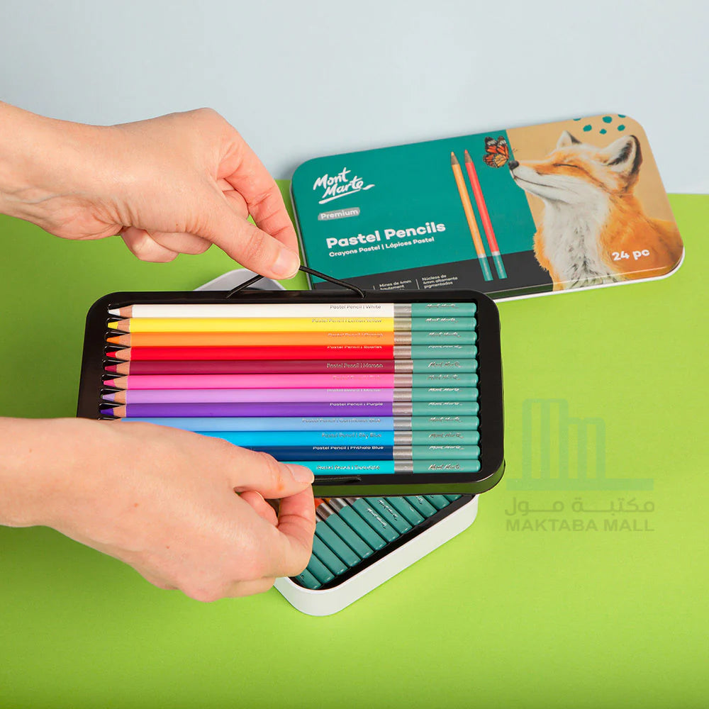 Mont Marte Pastel Pencils 24pc in Tin Box