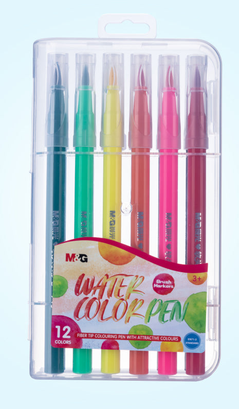 M&G Soft Brush Water Color Pen Washable - 12 Colors