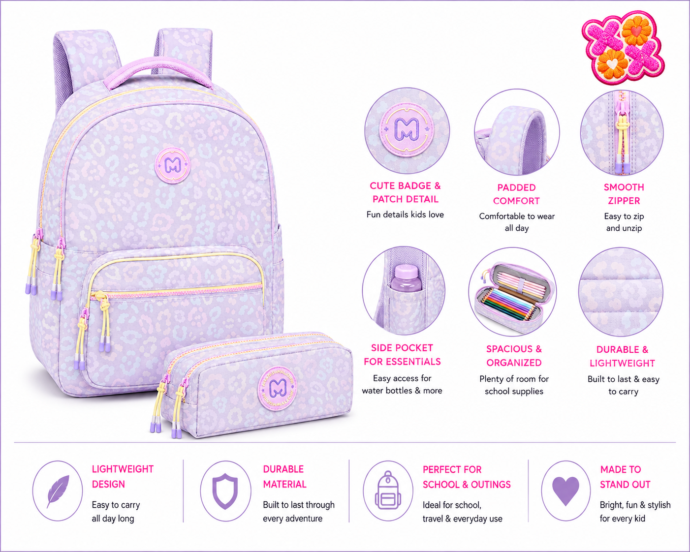 Backpack W/P Marshmallow PARTY JUNGLE 66035
