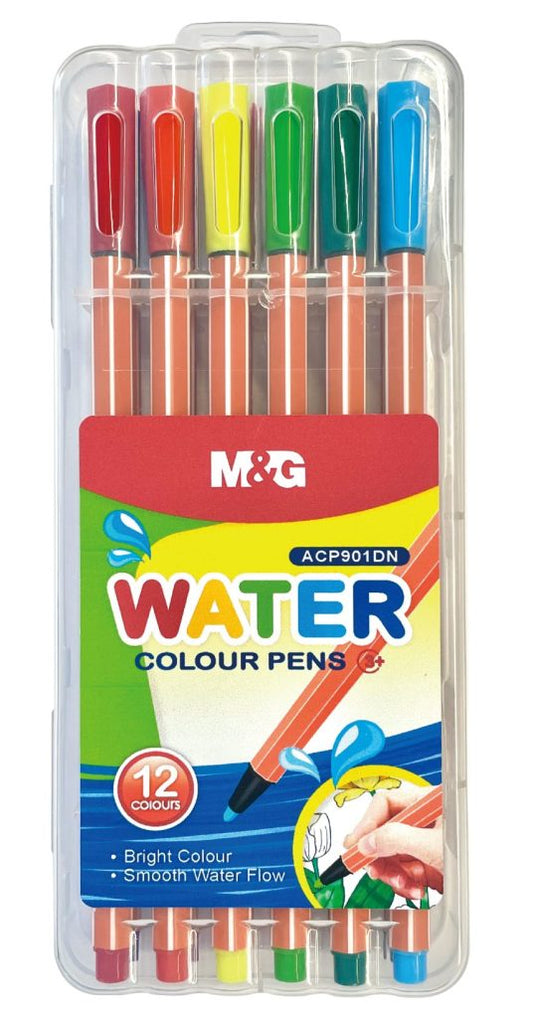 M&G Hex Shape Watercolor Pen - 12 Colors