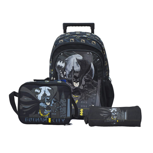 BATMAN 18" Trolley bag with Lunch Bag and Pencil Case - NMBTM0002