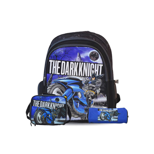 BATMAN 18" DarkKnight Backpack with Lunch Bag and Pencil Case - NMBTM2001