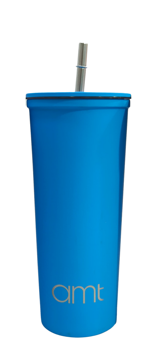 AMT Insulated Flat Glass Water Bottle Blue UN-M05630A (630ml)