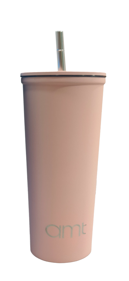 AMT Insulated Flat Glass Water Bottle Pinkl UN-M05630A (630ml)