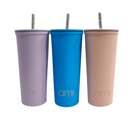AMT Insulated Flat Glass Water Bottle Blue UN-M05630A (630ml)