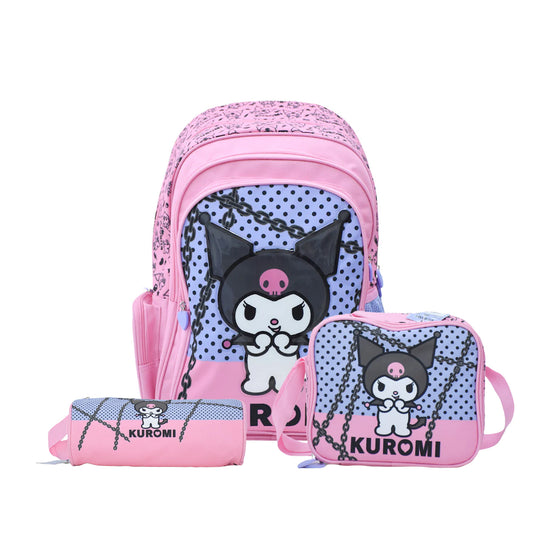 KUROMI 18" Backpack with Lunch Bag and Pencil Case - NMKUR0001