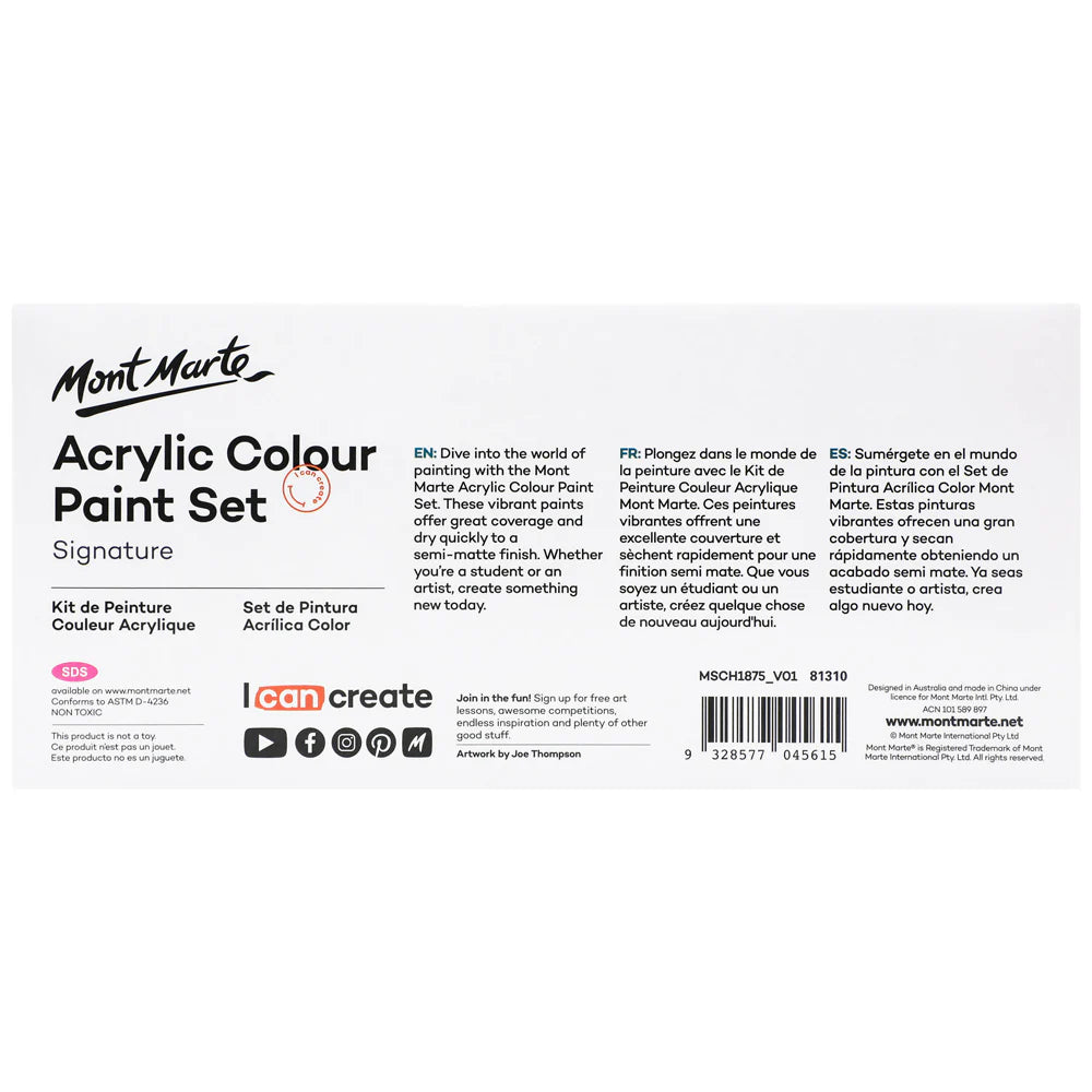 مجموعة ألوان أكريليك 18 قطعة × 75 مل